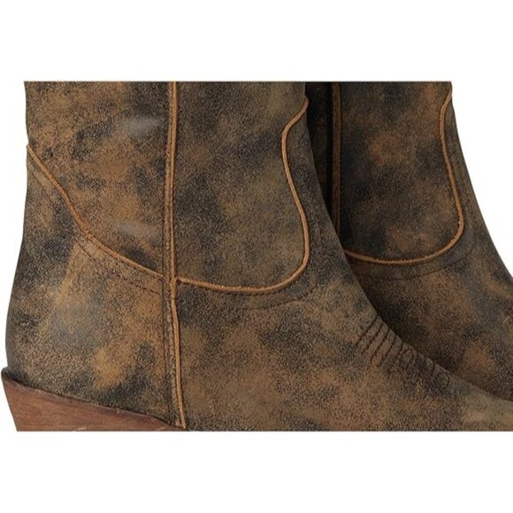 Steve Madden Albany Brown Distressed Boots - Picture 5 of 5
